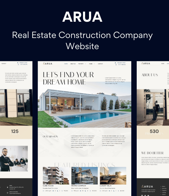 ARUA Real Estate Construction Company Website