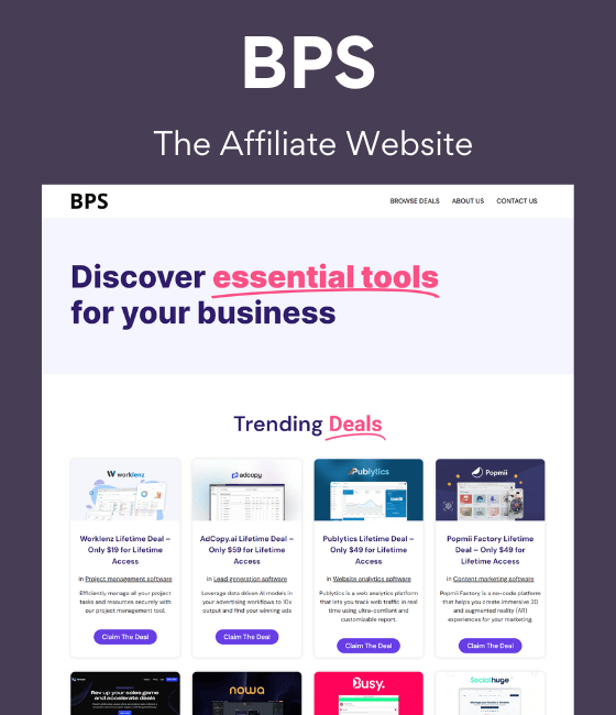 BPS Affiliate Website