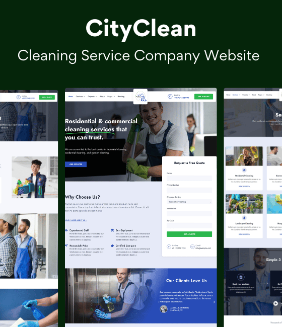 CityClean Cleaning Service Company Website