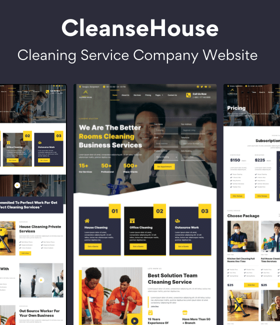 CleanseHouse Cleaning Service Company Website